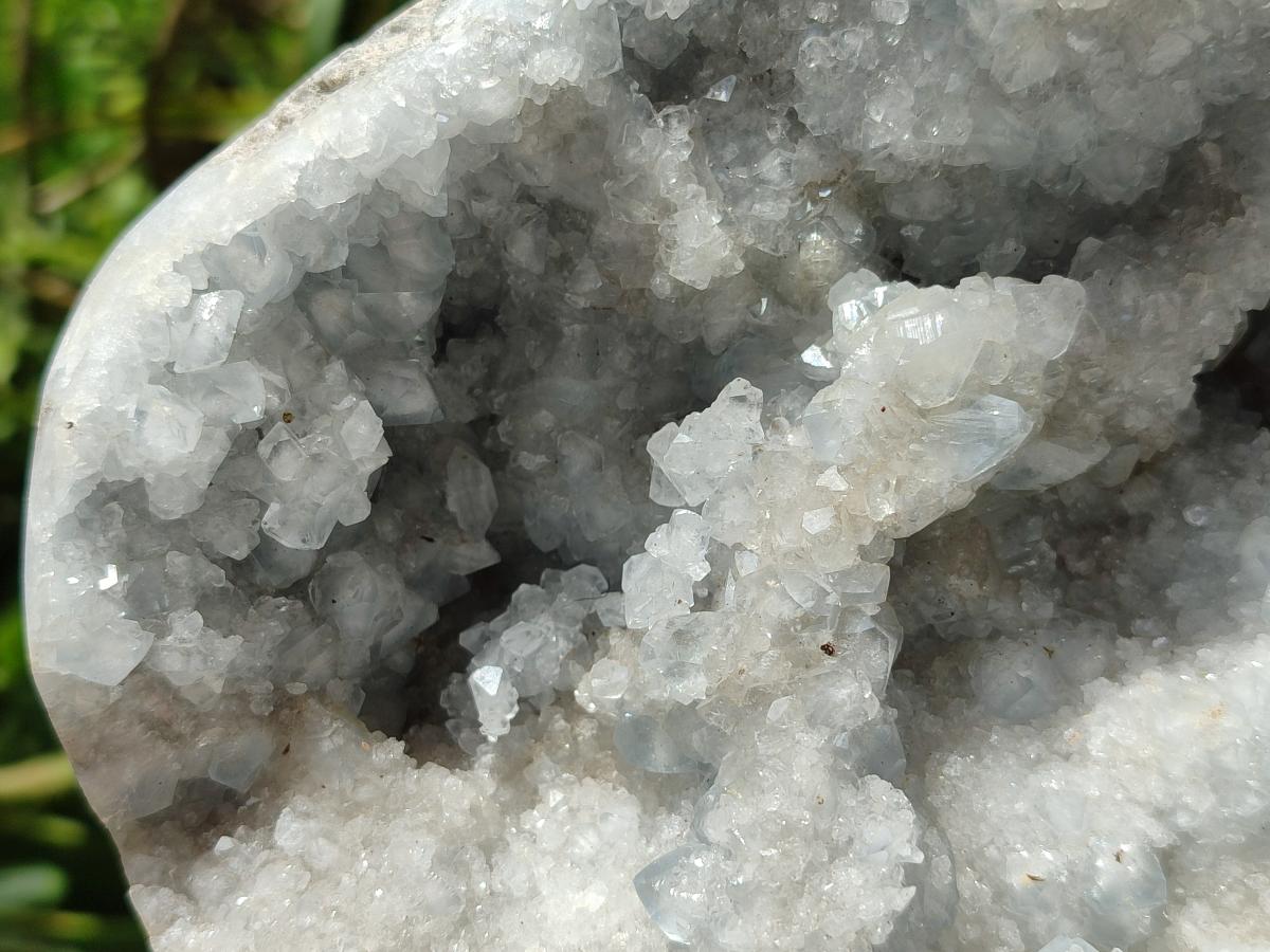 Polished Blue Celestite Geode Specimen x 1 From Sakoany, Madagascar