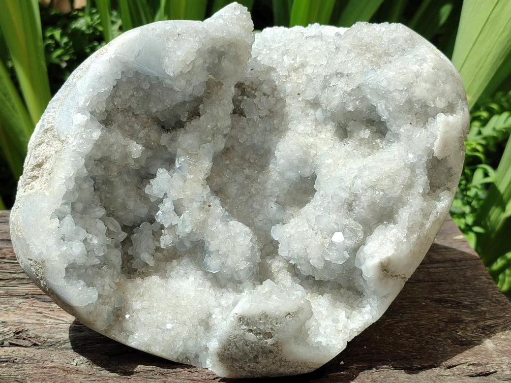 Polished Blue Celestite Geode Specimen x 1 From Sakoany, Madagascar - Toprock Gemstones and Minerals 