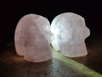 Hand Made Gemmy Rose Quartz Skulls x 3 From Madagascar