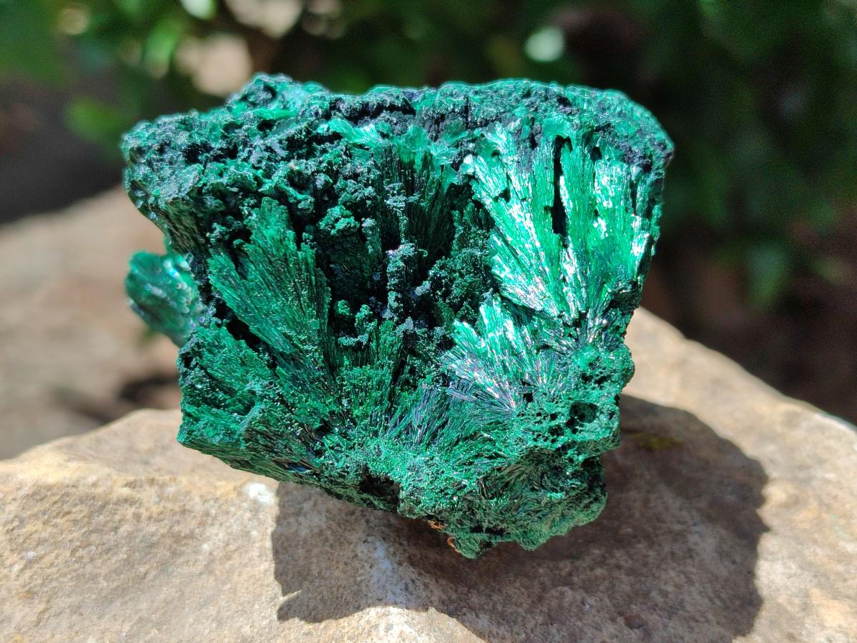 Natural Silky Malachite Specimens x 4 From Kasompe, Congo