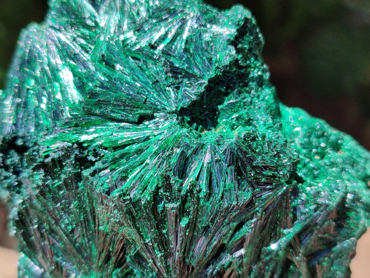 Natural Silky Malachite Specimens x 4 From Kasompe, Congo