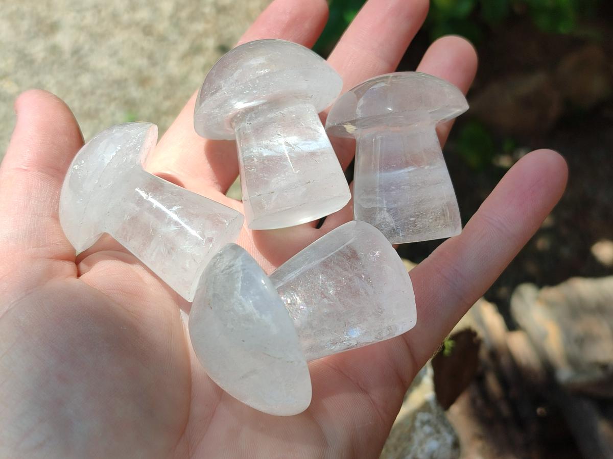 Polished Clear Quartz Mushrooms x 20 From Madagascar