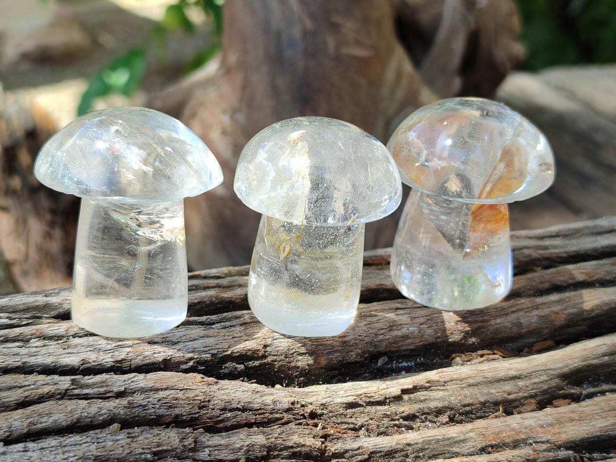Polished Clear Quartz Mushrooms x 20 From Madagascar
