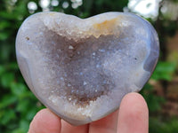 Polished Banded Agate with Crystalline Geodes x 12 From Maintirano, Madagascar
