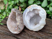 Polished Banded Agate with Crystalline Geodes x 12 From Maintirano, Madagascar