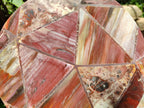 Hand Made Red Podocarpus Petrified Wood Conglomerate Mosaic Plaques x 4 From Mahajanga, Madagascar