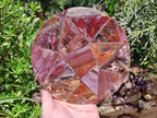 Hand Made Red Podocarpus Petrified Wood Conglomerate Mosaic Plaques x 4 From Mahajanga, Madagascar