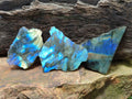 Polished on One Side Labradorite Slices x 24 From Madagascar