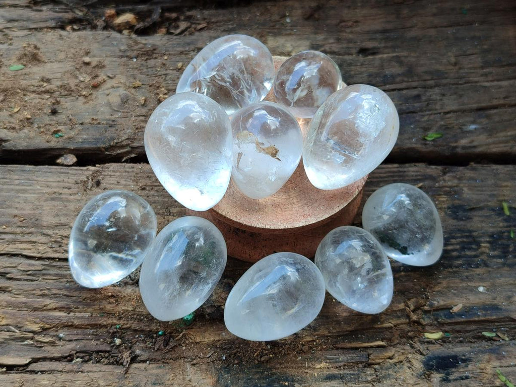 Polished Mini Rock Crystal Eggs x 40 From Amoron’i Mania, Madagascar