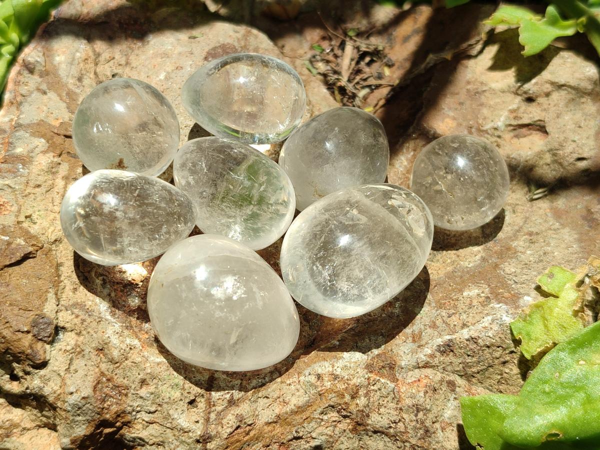 Polished Mini Rock Crystal Eggs x 40 From Amoron’i Mania, Madagascar
