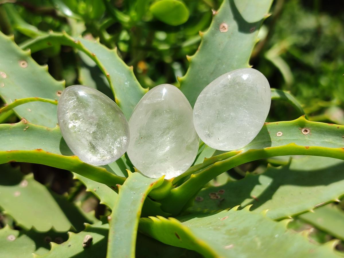 Polished Mini Rock Crystal Eggs x 40 From Amoron’i Mania, Madagascar