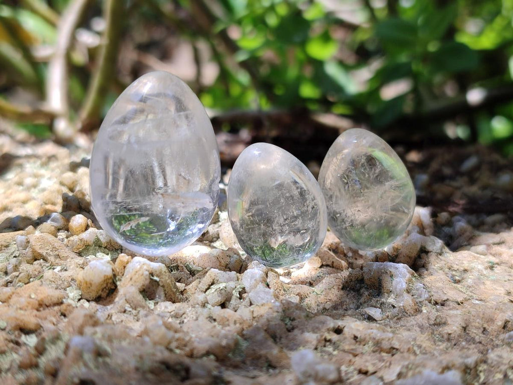 Polished Mini Rock Crystal Eggs x 40 From Amoron’i Mania, Madagascar
