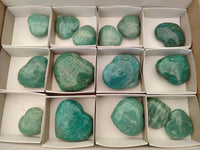 Polished Amazonite Hearts x 15 From Madagascar