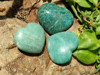 Polished Amazonite Hearts x 15 From Madagascar