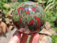Polished Bastite Dragonsblood Stone Spheres x 2 From Tshipise, South Africa