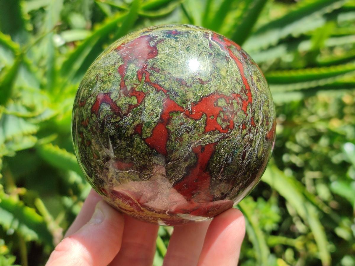 Polished Bastite Dragonsblood Stone Spheres x 2 From Tshipise, South Africa