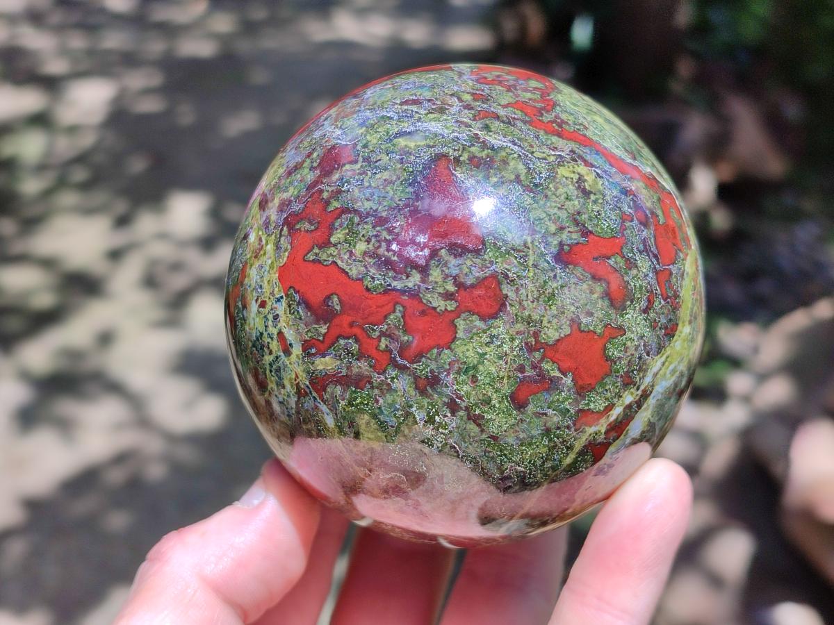 Polished Bastite Dragonsblood Stone Spheres x 2 From Tshipise, South Africa