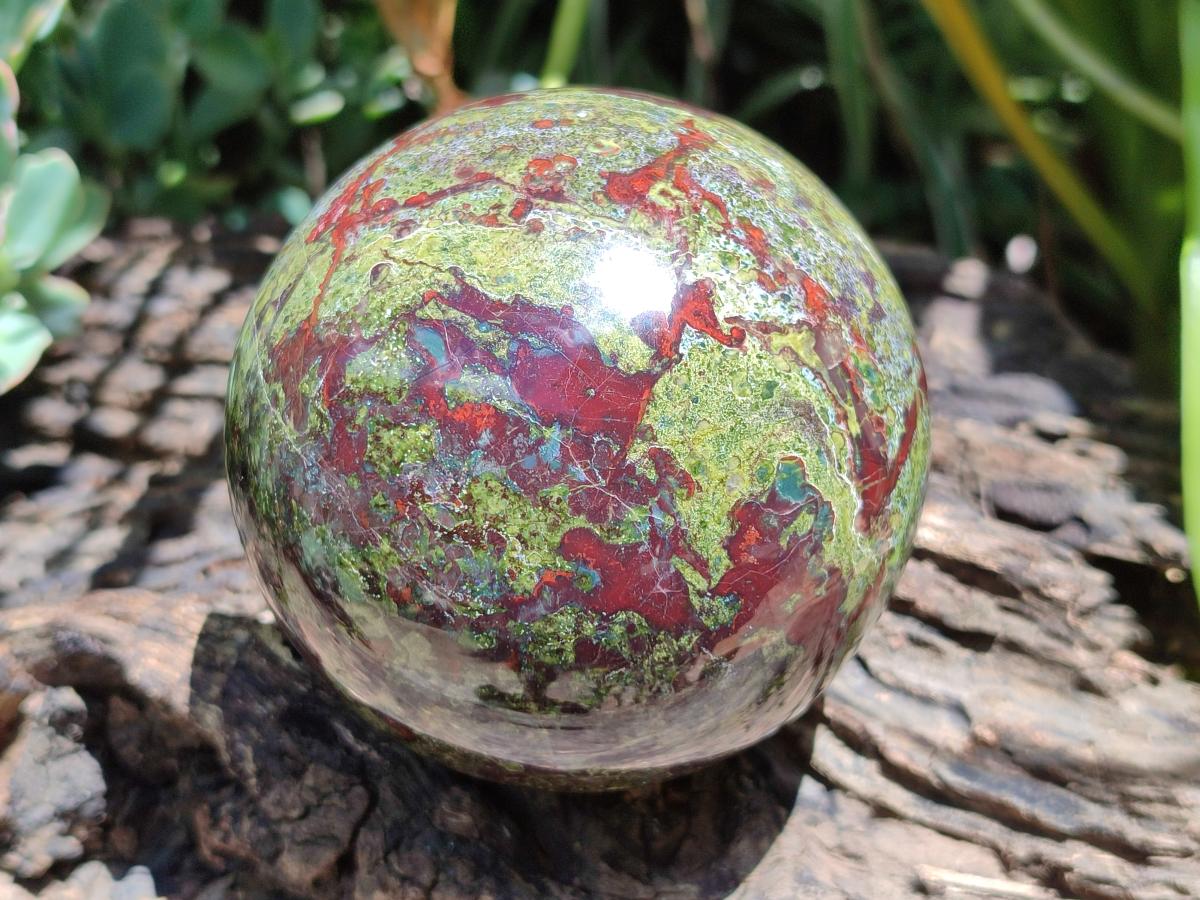 Polished Bastite Dragonsblood Stone Spheres x 2 From Tshipise, South Africa