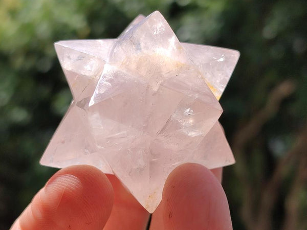 Hand Made Gemmy Rose Quartz Merkabahs x 4 From Madagascar