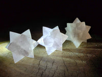 Hand Made Gemmy Rose Quartz Merkabahs x 4 From Madagascar