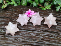 Hand Made Gemmy Rose Quartz Merkabahs x 4 From Madagascar