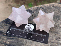 Hand Made Gemmy Rose Quartz Merkabahs x 4 From Madagascar