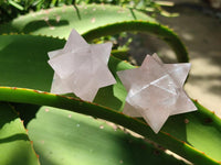 Hand Made Gemmy Rose Quartz Merkabahs x 4 From Madagascar
