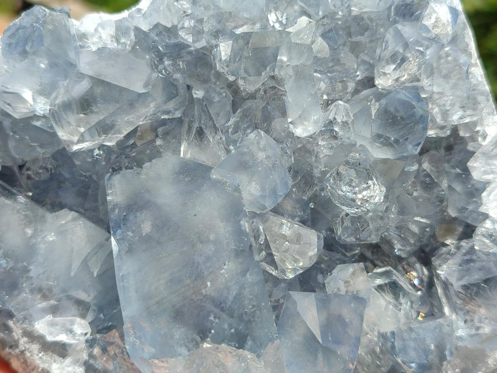 Natural Blue Celestite Geode Specimens x 2 From Sakoany, Madagascar