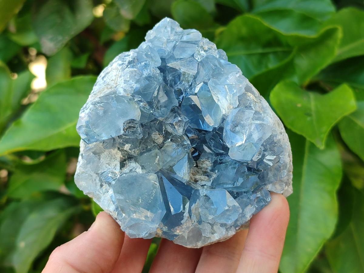 Natural Blue Celestite Geode Specimens x 2 From Sakoany, Madagascar