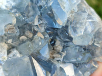 Natural Blue Celestite Geode Specimens x 2 From Sakoany, Madagascar