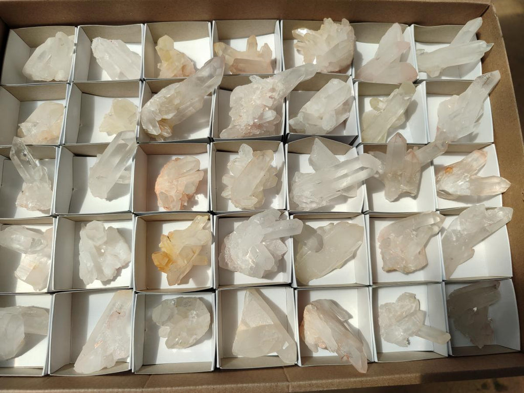 Natural Clear Quartz Clusters x 35 From Madagascar