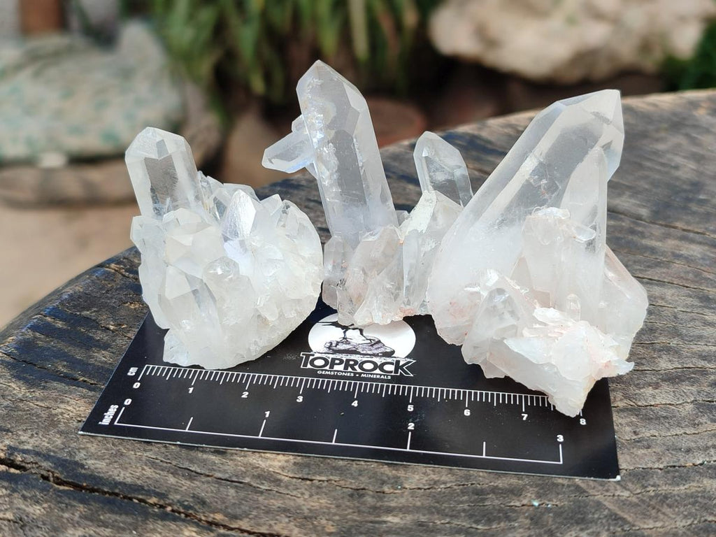 Natural Clear Quartz Clusters x 35 From Madagascar
