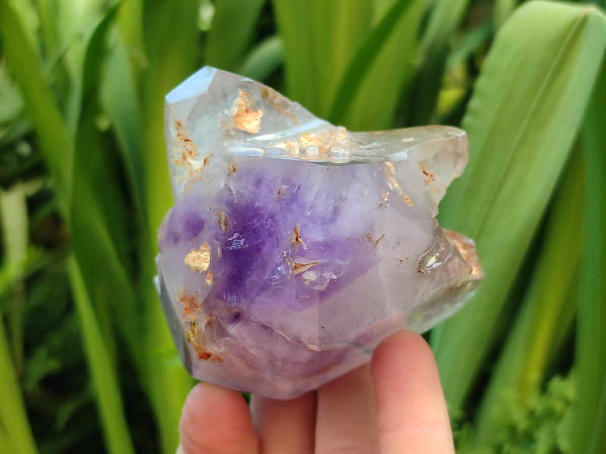 Polished Window Amethyst Crystals x 3 From Akansobe, Madagascar