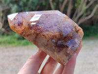 Polished Window Amethyst Crystals x 3 From Akansobe, Madagascar