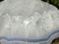 Polished Blue Lace Agate Standing Free Forms x 3 From Nsanje, Malawi