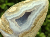Polished Blue Lace Agate Standing Free Forms x 3 From Nsanje, Malawi