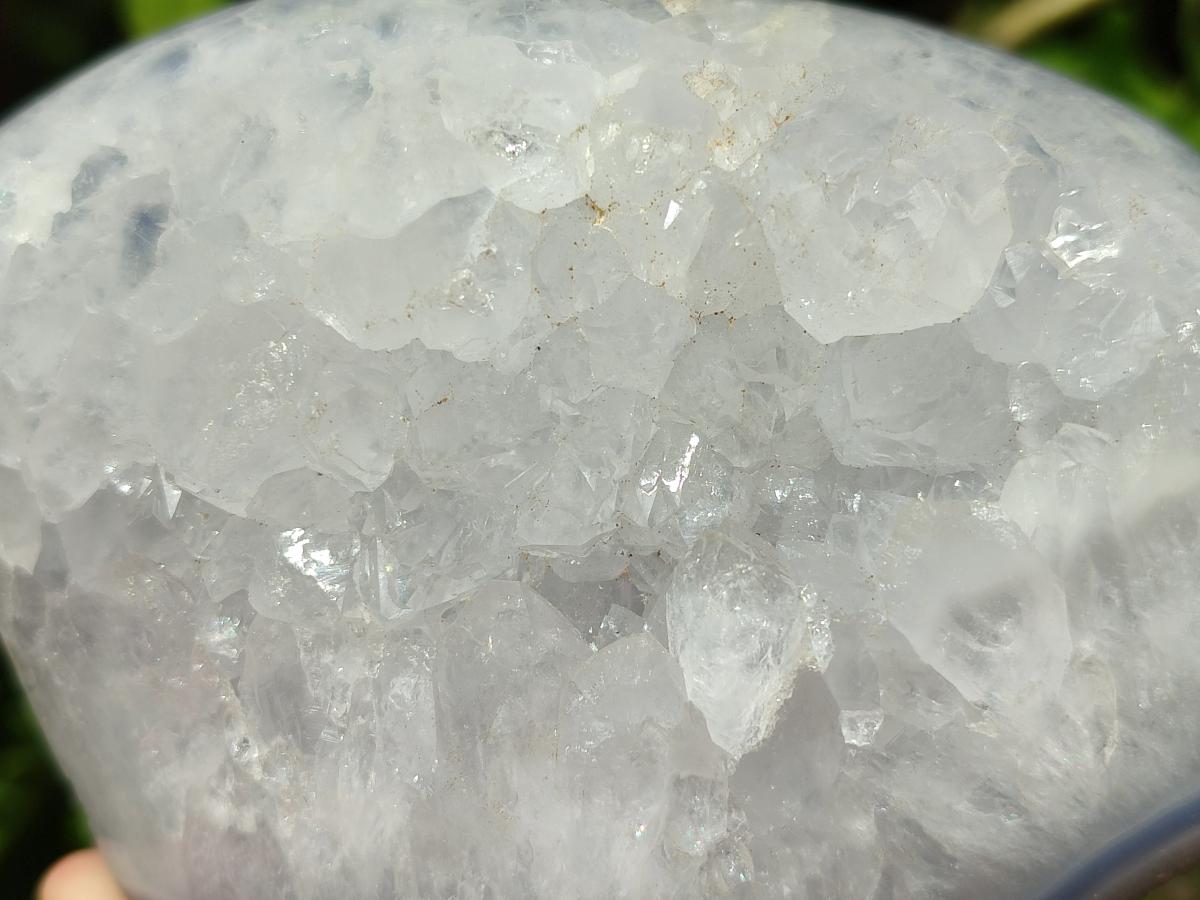 Polished Blue Lace Agate Standing Free Forms x 3 From Nsanje, Malawi