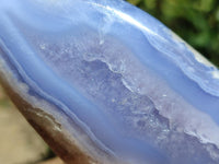 Polished Blue Lace Agate Standing Free Forms x 3 From Nsanje, Malawi
