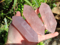 Polished Double Terminated Gemmy Rose Quartz Crystals x 6 From Madagascar