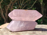 Polished Double Terminated Gemmy Rose Quartz Crystals x 6 From Madagascar