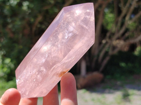 Polished Double Terminated Gemmy Rose Quartz Crystals x 6 From Madagascar