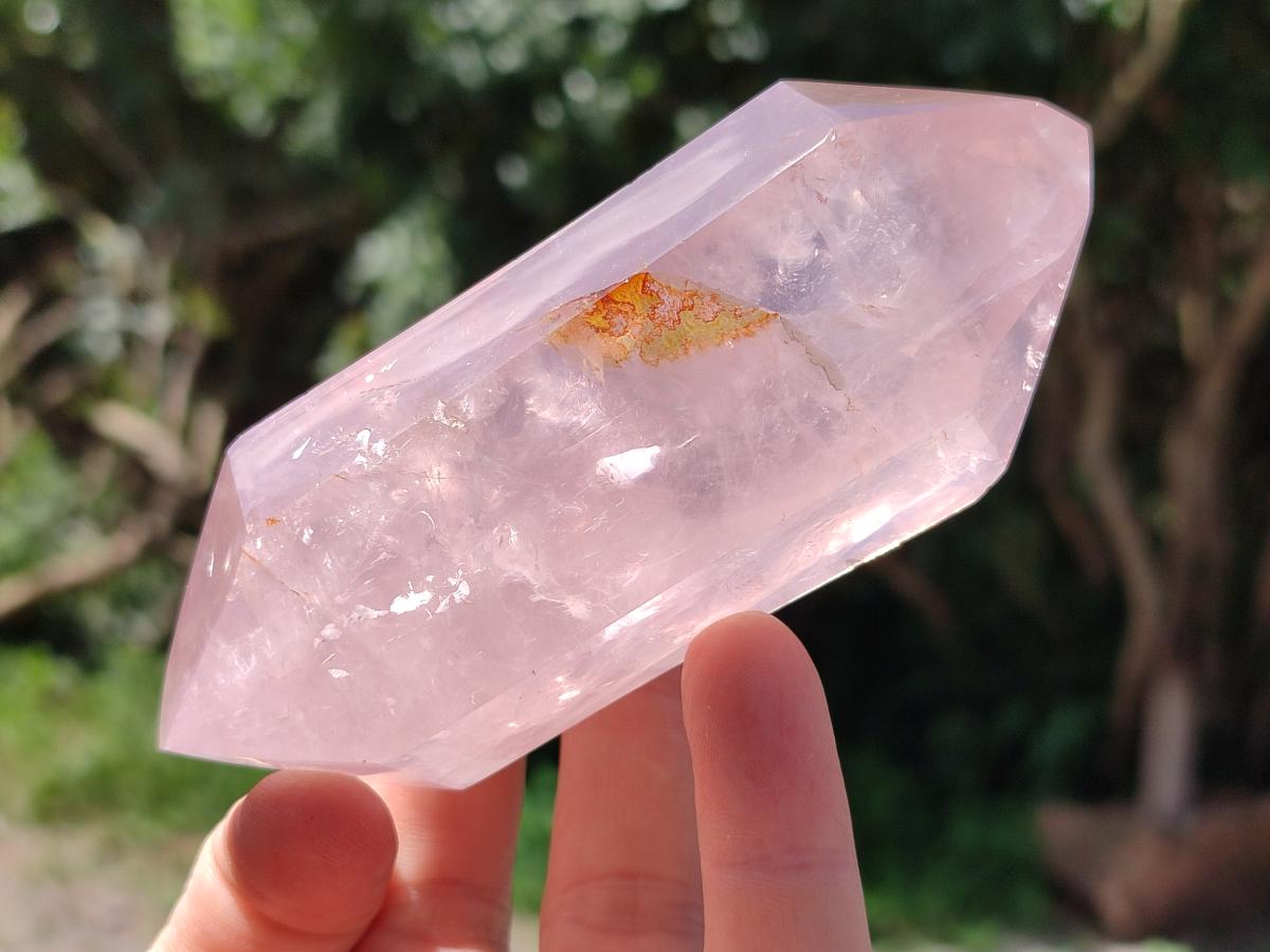 Polished Double Terminated Gemmy Rose Quartz Crystals x 6 From Madagascar