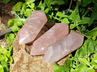 Polished Double Terminated Gemmy Rose Quartz Crystals x 6 From Madagascar