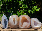 Polished Agates with Crystalline Geodes x 4 From Maintirano, Madagascar