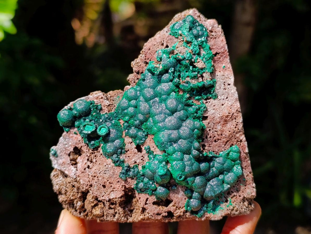 Natural Crystalline Ball Malachite on Quartz and Dolomite Specimens x 2 From Mindingi Mine, Kambove, Congo