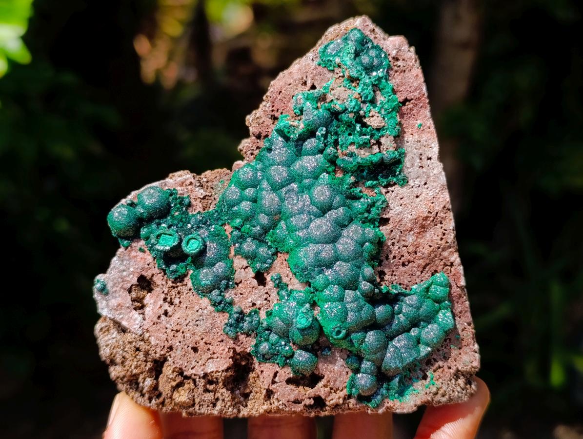 Natural Crystalline Ball Malachite on Quartz and Dolomite Specimens x 2 From Mindingi Mine, Kambove, Congo