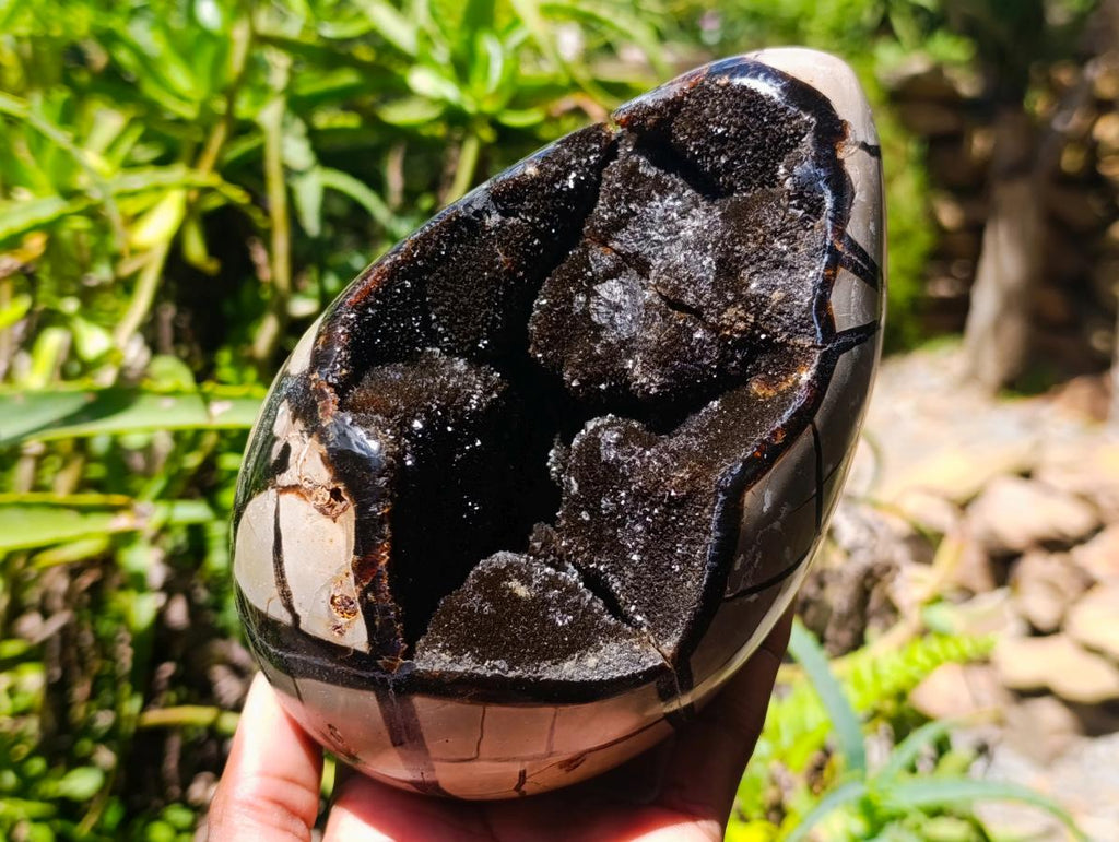Polished Septerye Sauvage "Dragons Egg" Geode x 1 From Mahajanga, Madagascar