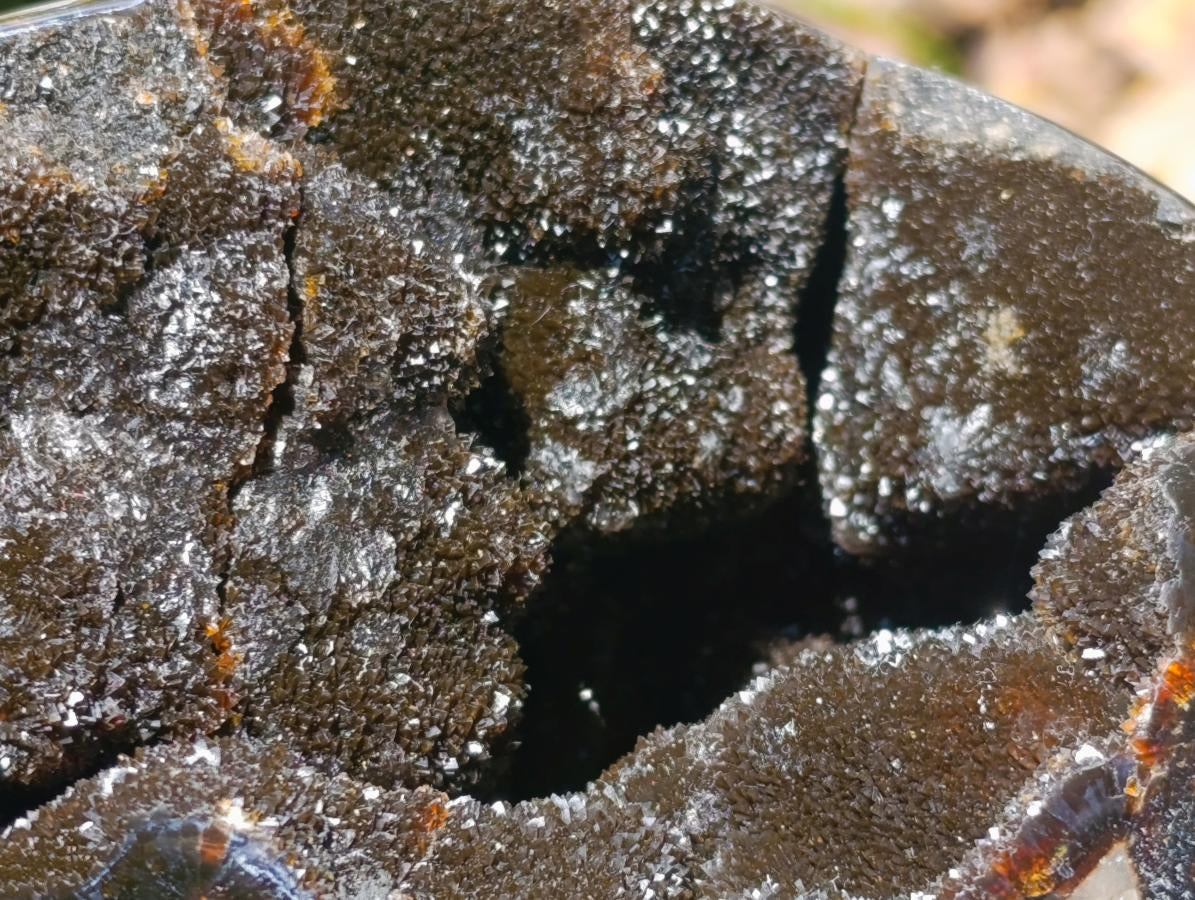 Polished Septerye Sauvage "Dragons Egg" Geode x 1 From Mahajanga, Madagascar