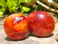Polished Carnelian Agate Gemstone Galets x 12 From Madagascar