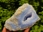 Natural Blue Lace Agate Geode Specimens x 4 From Nsanje, Malawi